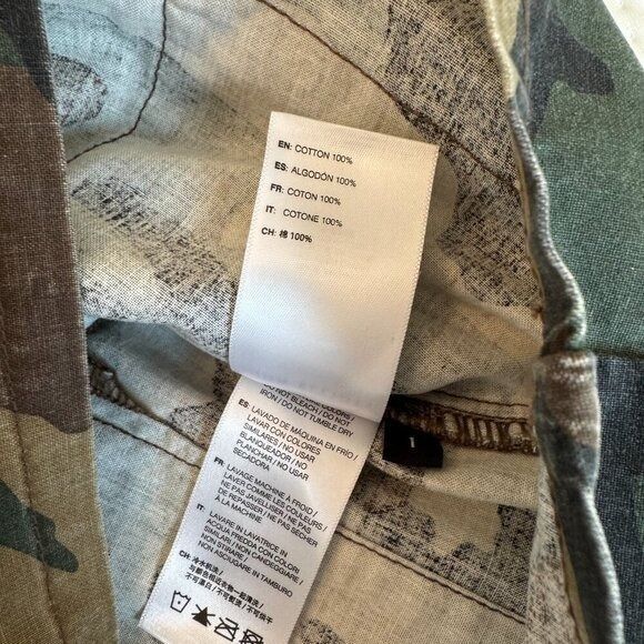 John Elliott Women's Washed Low Rise Mini Skirt in Camo, Size 1 - Picture 8 of 12